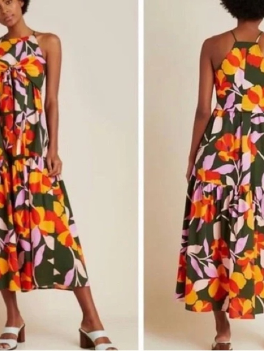 COREY LYNN CALTER Delphine Tiered Maxi Dress Multicolored Size XS